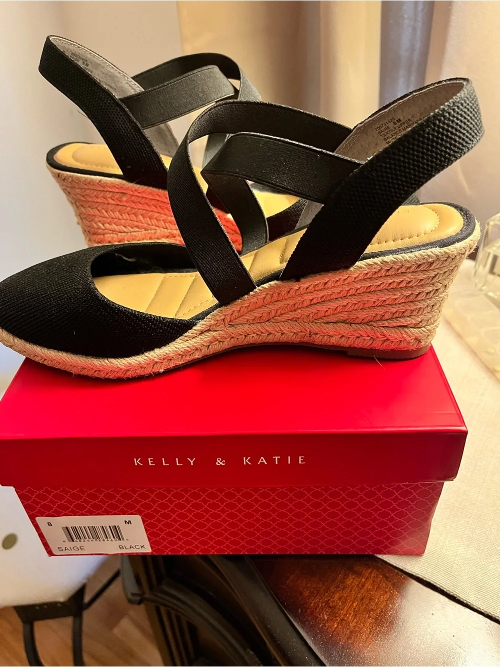 Black Espadrille Sandal by Kelly & Katie (Size 8M)
